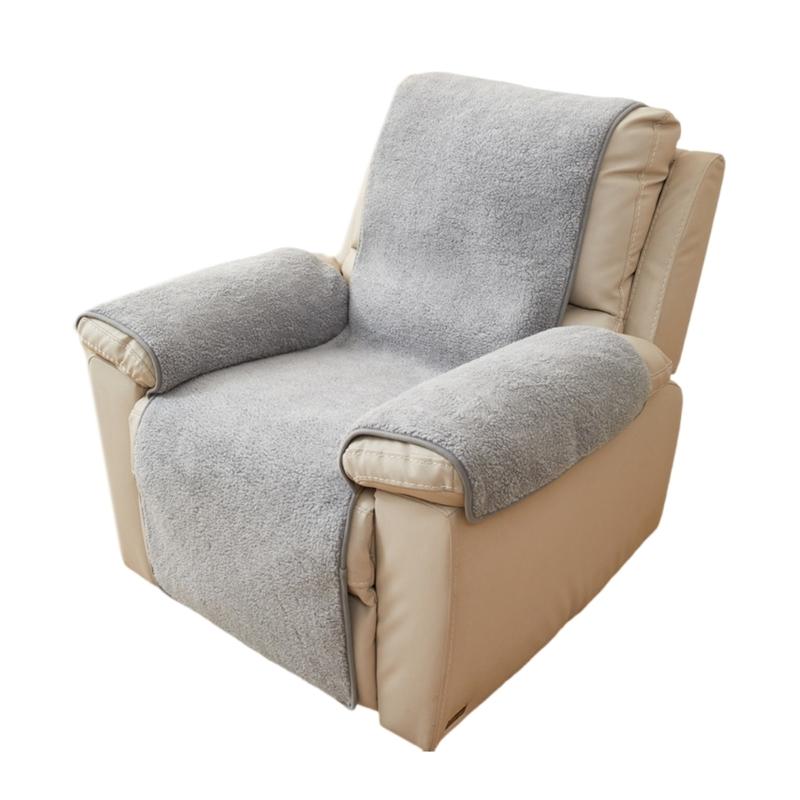 Armrest Cover Lambswool Recliner Slipcover Soft and Durability Chair Protector for Living Room or Bedroom
