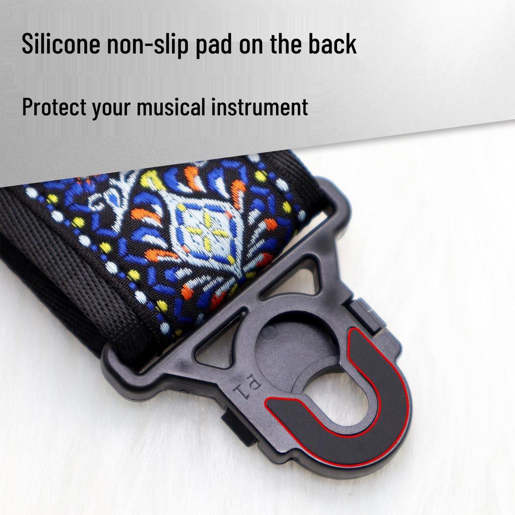 AMANI Omanni Anti-Drop Guitar Shoulder Strap for Electric, Bass, & Acoustic Guitars