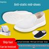 Dustproof Anti-static PU Mid-cut Soft Sole Work Shoes for Cleanroom