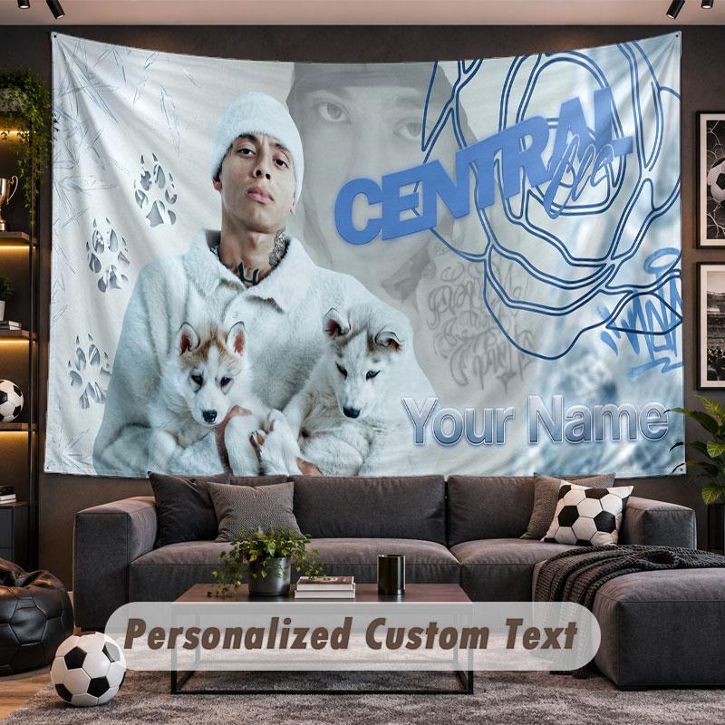 Wall Hanging Tapestry Custom NameCentral Cee Pattern Personalized Printed Fabric Wall Decor