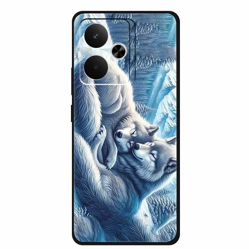 Phone Case For Realme GT 7T Case Flowers Soft Black Silicone Back Cover For Realme 14 5G 15 Pro GT7 Case Shockproof Coque Fundas
