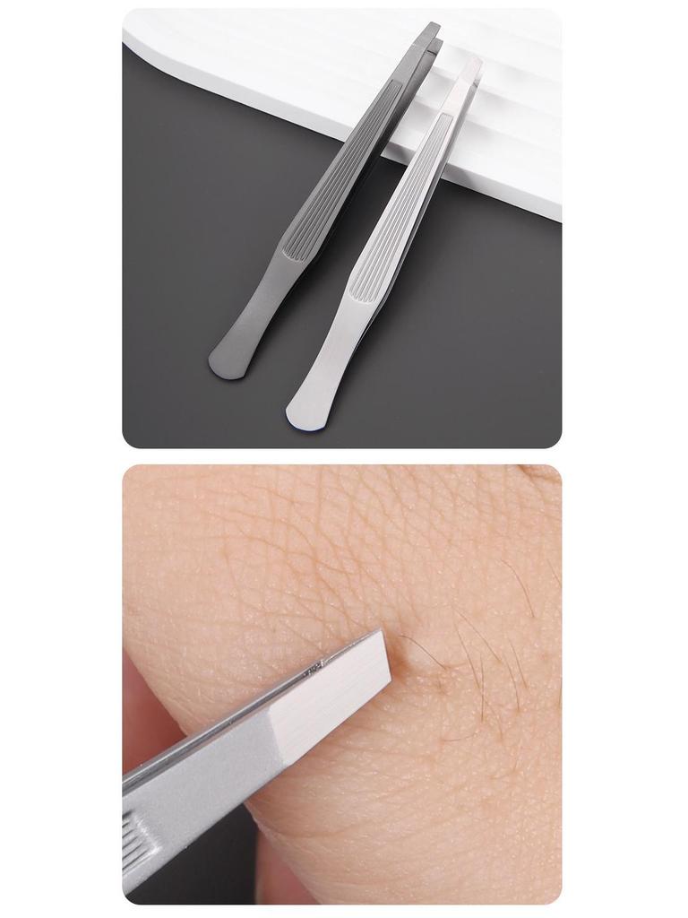 Multi-Use Stainless Steel Tweezers for Eyebrow Shaping, False Eyelashes, Facial Hair & White Hairs