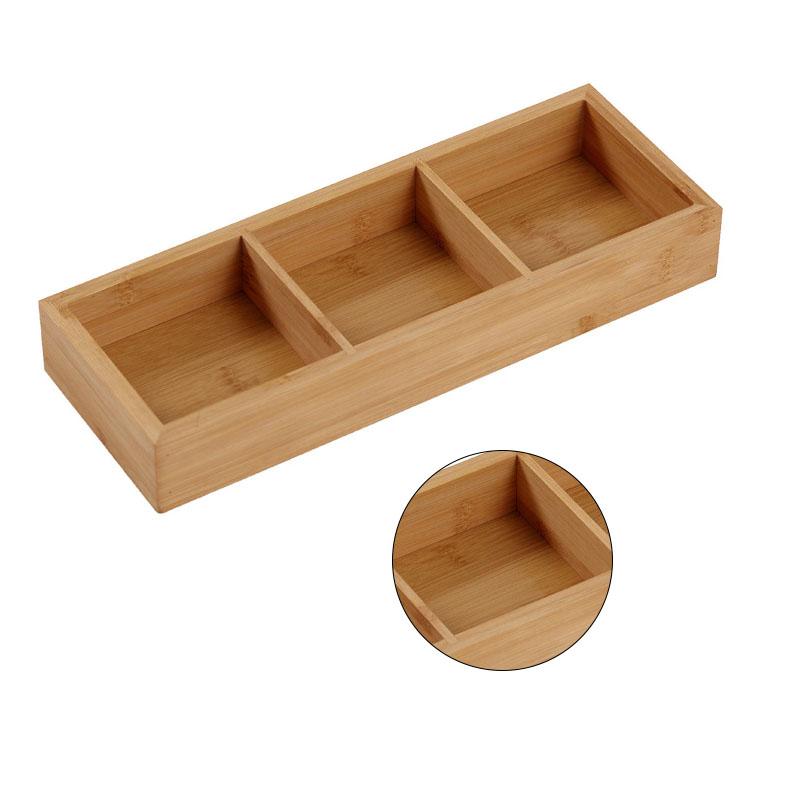 Divided Wooden Tray Multi Compartments Serving Tray for Hot Pot Restaurants Sushi Plate