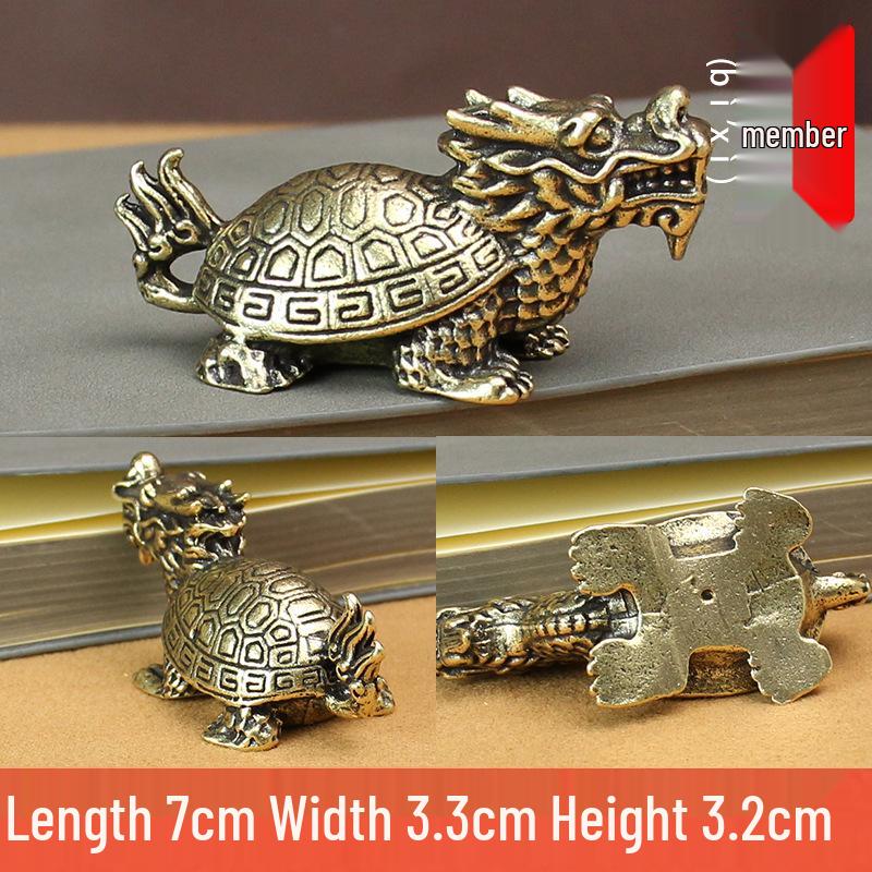 Brass Dragon Nine Sons Keychain and Yazi Taotie Car Ornament Gift