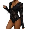 Lace Splicing Sexy Jumpsuit V-neck One-piece