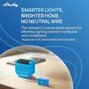 Smarter Schalter - Shelly - 2L Gen3 - 2 Kanäle 200-700 W - Kein Neutralleiter erforderlich - Bypass enthalten