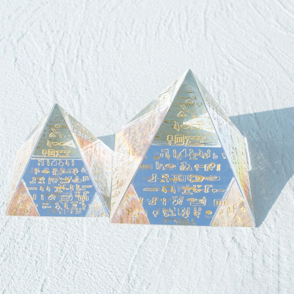 Triangle Scripture Pyramid Ornaments Mini Desktop Ornament Crystal Pyramid Crafts  Car