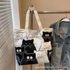 Cute cat ins large capacity tote bag commuter bag shopping bag versatile large canvas bag tote shoulder bag