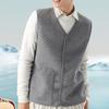 Men Waistcoat V-Neck Sleeveless Single-Breasted Vest Coat Solid Color Velvet Lined Warm Vest Jacket with Pockets