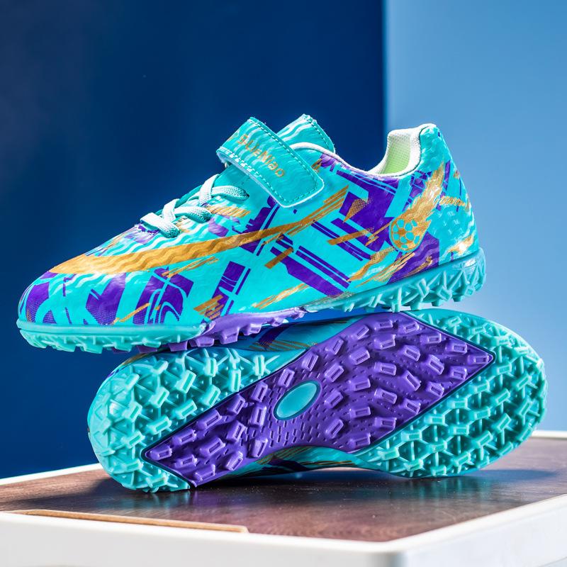 Velcro children's football shoes boys and girls students grass school youth training broken nail sneakers
