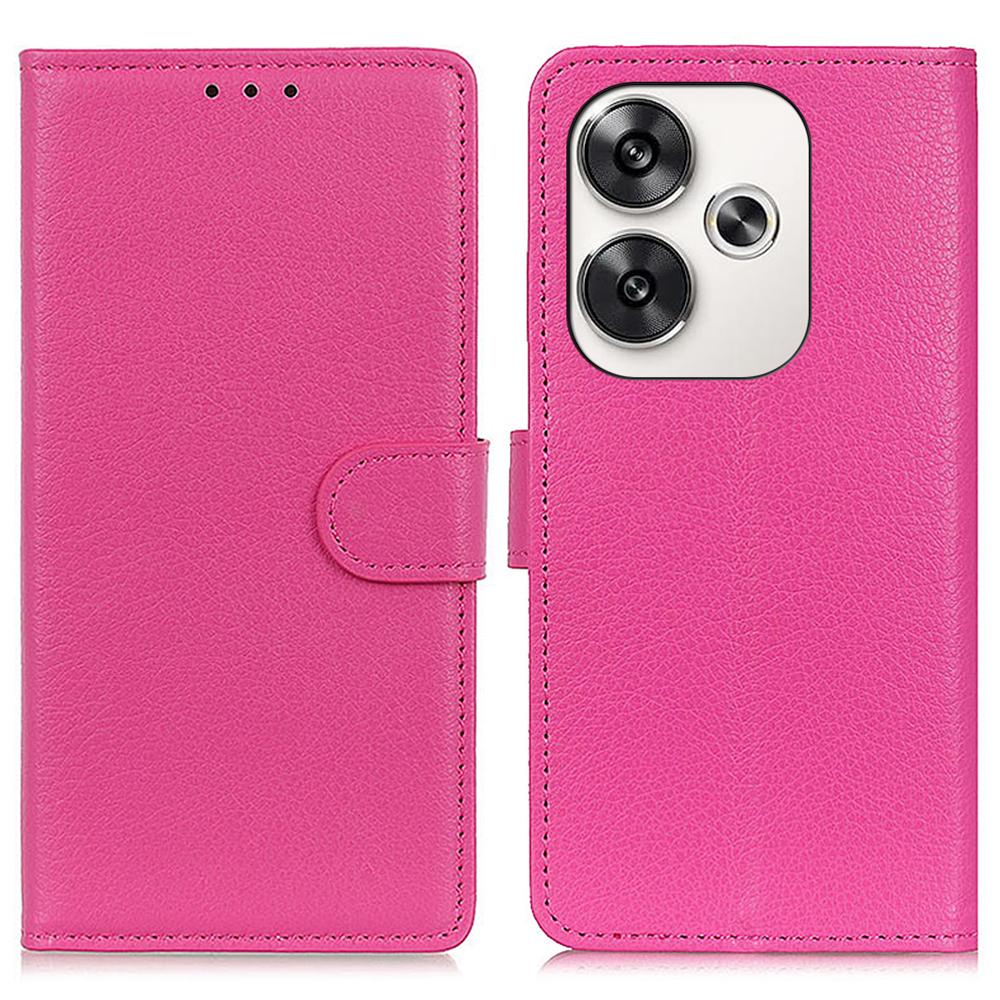For Xiaomi Poco F6 5G/Redmi Turbo 3 5G Case Wallet Litchi Grain Leather Phone Cover
