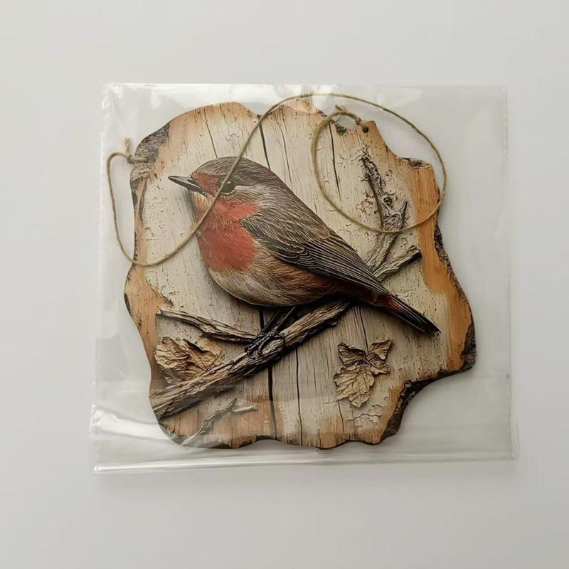 1Pc Vintage 2D Bird Wooden Signage 8In Farmhouse Wall Decoration Garden Flower Bird Market Porch Home Photo Background