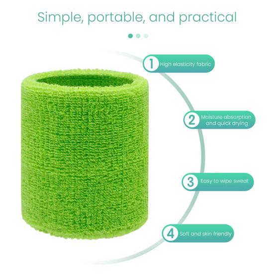 Terry Cloth Wrist Sweatband Breathable Absorbent Sports Wrist Band Men Women Athletic Running Football Volleyball Basketball Tennis Wristband
