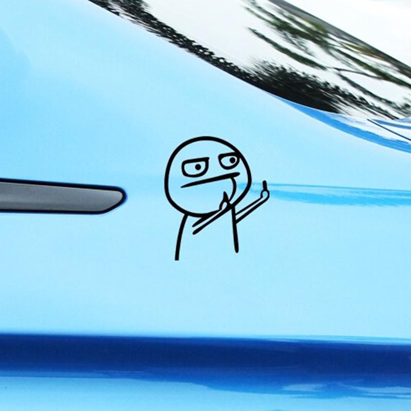 10.5x12cm Creative Funny Car Stickers Middle Finger Styling Auto Windshield Door Trunk Sticker Decals Car Accessories Exterior