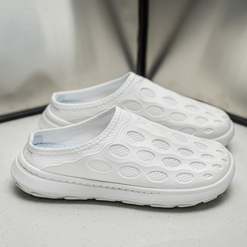 

New super soft shit-stepping hole shoes soft sole non-slip bag head sandals one pedal casual versatile beach shoes 45