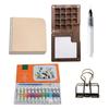 Travel Paint Palette Pocket Artist Watercolor Set Mini Watercolor Palette Set Wooden Grid Paint Box Gift for Kids
