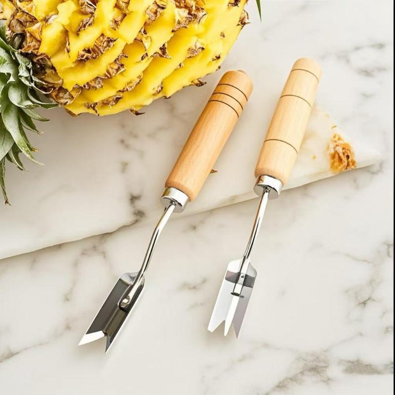 1PCS Non-slip Handle Pineapple Shovel Stainless Steel Pineapple Portable Fruit Peeler V-Shaped Tools Food Processor7