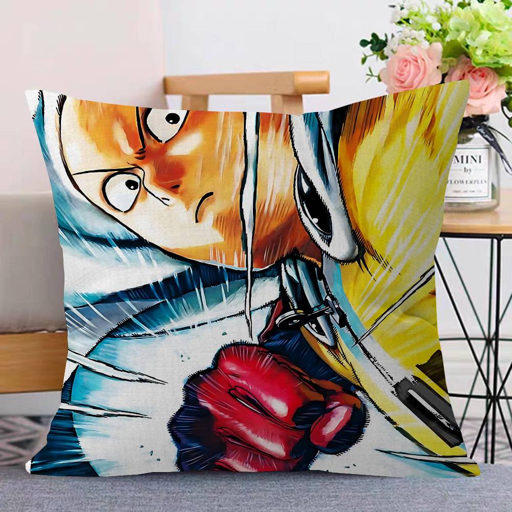 O-One P-Punch M-Man Anime Cartoon Cushion Cover Pillowcase Upholstery Sofa Throw Pillow Home Decor Pillowcas