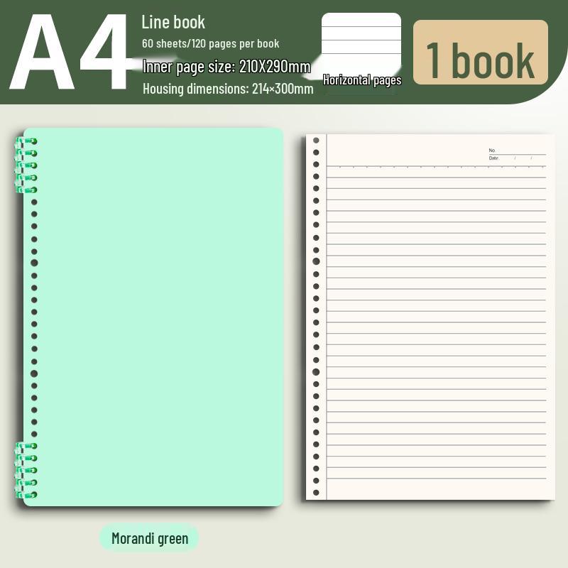 Morandi Colors Detachable Coil Notebook - B5, A4, A5 - Student-Friendly, High-Quality Loose-Leaf Design