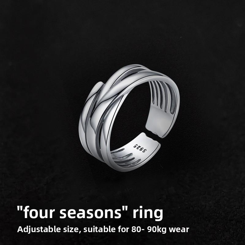 Ring Men's Tide Advanced Sense Index Finger Female Couple Ring Niche Design Titanium Steel Does Not Fade
