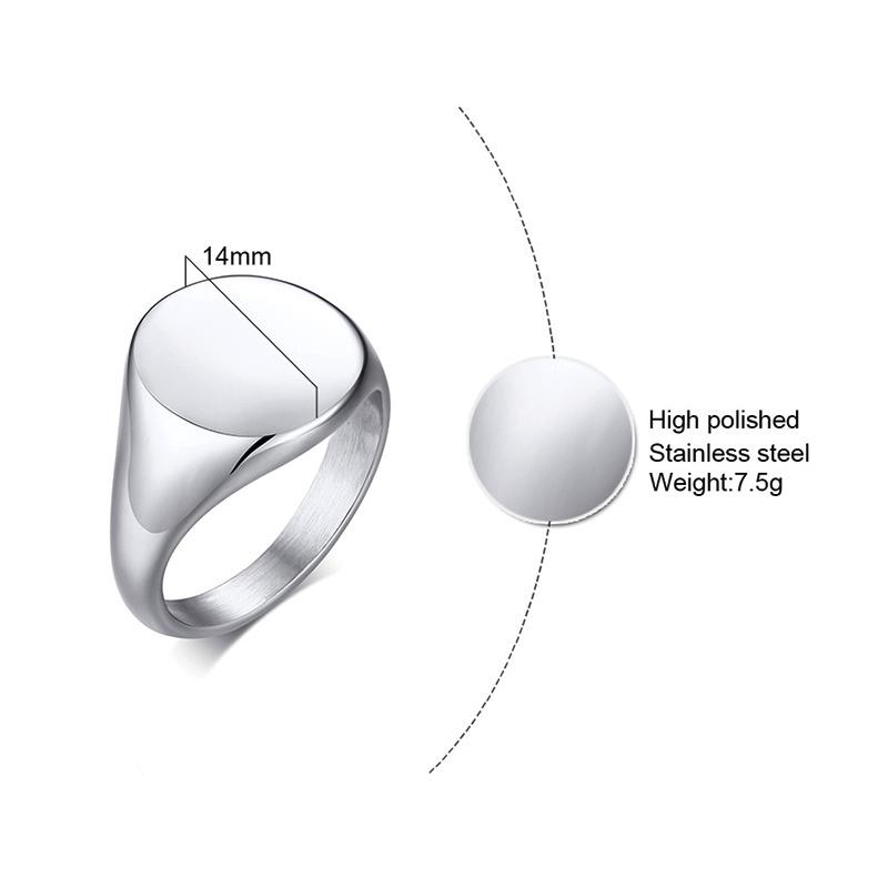 Signet Ring for Men Women,Stainless Steel Personalized Pinky Rings Initials Letter Ring,Engraving Husband Gift for Him