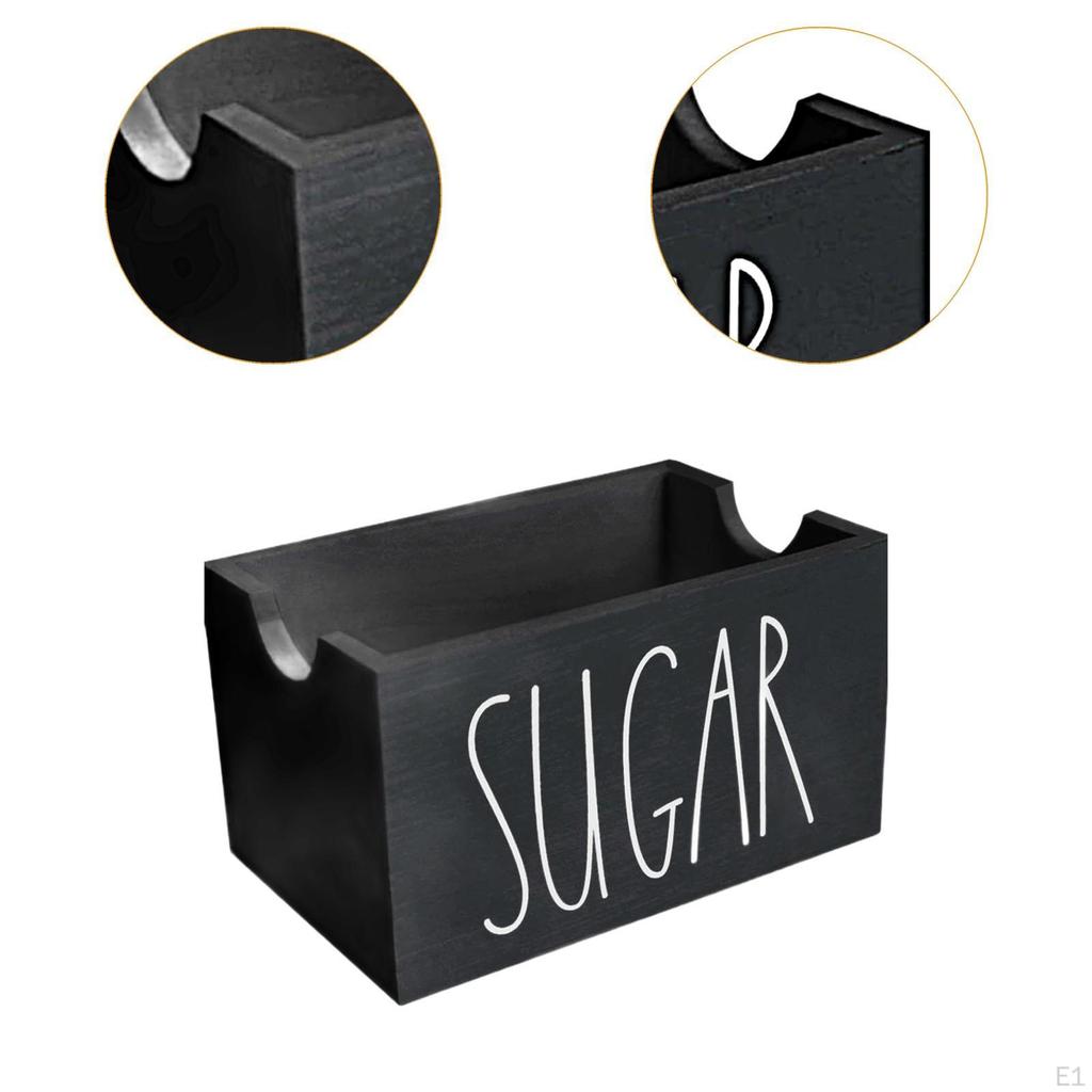 20 Sugar Packets Holder for Coffee, Wooden Container Office