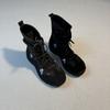 Paski w dopasowanym kolorze "Krótkie buty w stylu baletowym okrągły nosek miękka platforma sportowe wszechstronne modne buty trekkingowe cienkie botki krótkie botki