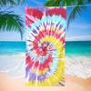 Boho Sommer Regenbogen Spiral Batik Strandtuch Schnelltrocknend Sandfreie Stranddecke Bunter Wirbel Druck Weiches Leichtes Handtuch