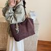 Large capacity retro underarm bag women's 2025 autumn new suede tote bag portable shoulder women's bag