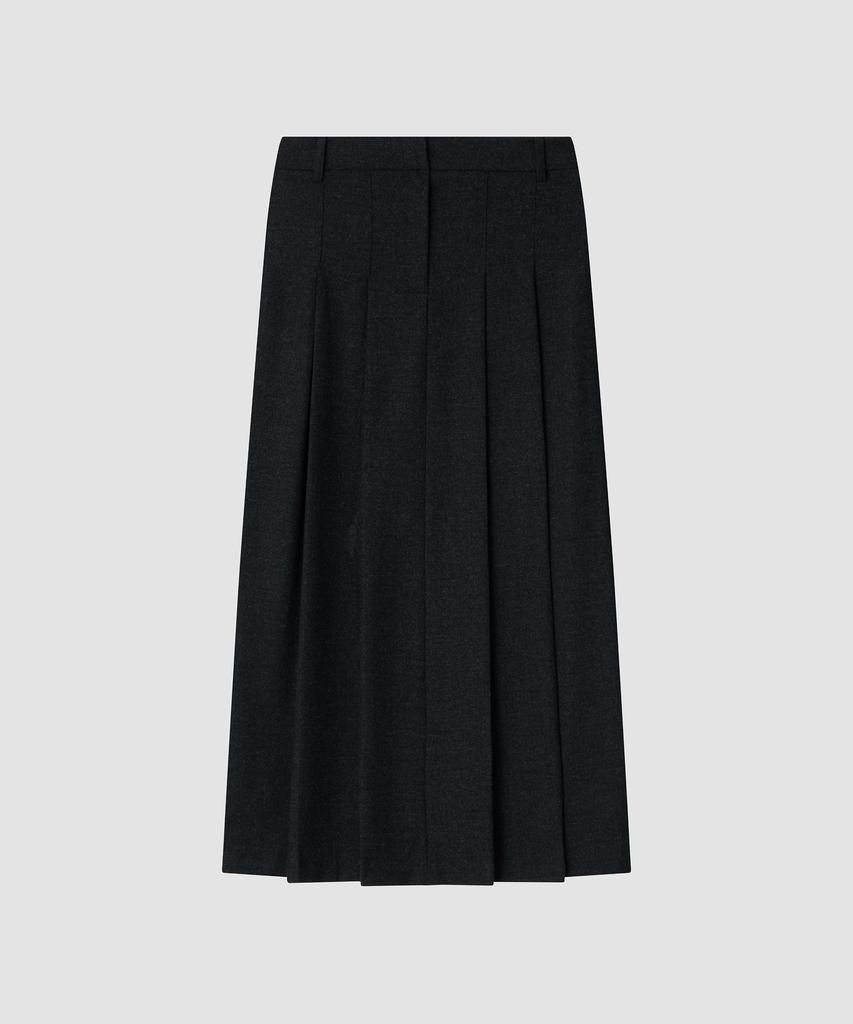 Deolil Ever Pleats Wool Skirt_Charcoal