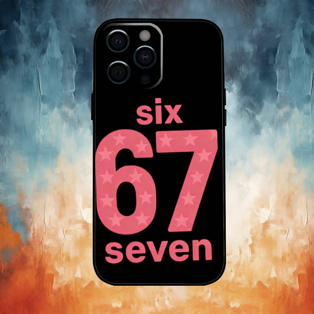 

six seven 67 Phone Case For iPhone 17,16,15,14,13,12,11 Plus,Pro,Max,XS Silicone Soft Cover iPhone16se4