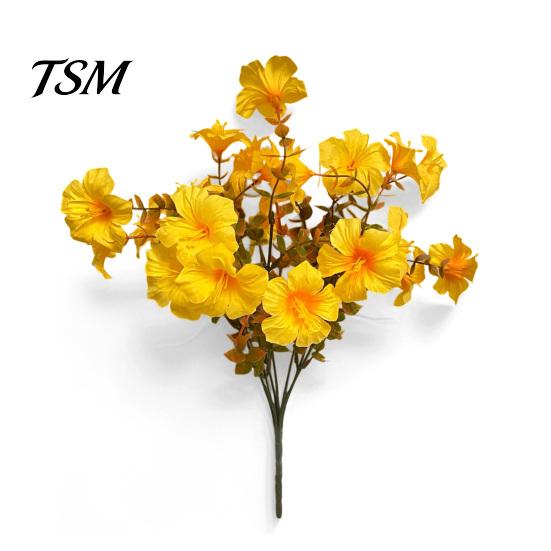 Lifelike Botanical Decor for Living Room Artificial Morning Glory Flower Bouquet, Realistic Plastic Fake Floral Arrangement Indoor Bundles Home Office