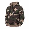 Men's Camouflage Half Zip Hoodie, Long Sleeve Drawstring Hooded Sweatshirt with Zipper Pockets, Casual Tactical Streetwear Pullover for Men