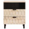 Nightstand with Drawers White 50 x 33 x 60 cm Solid Mango Wood