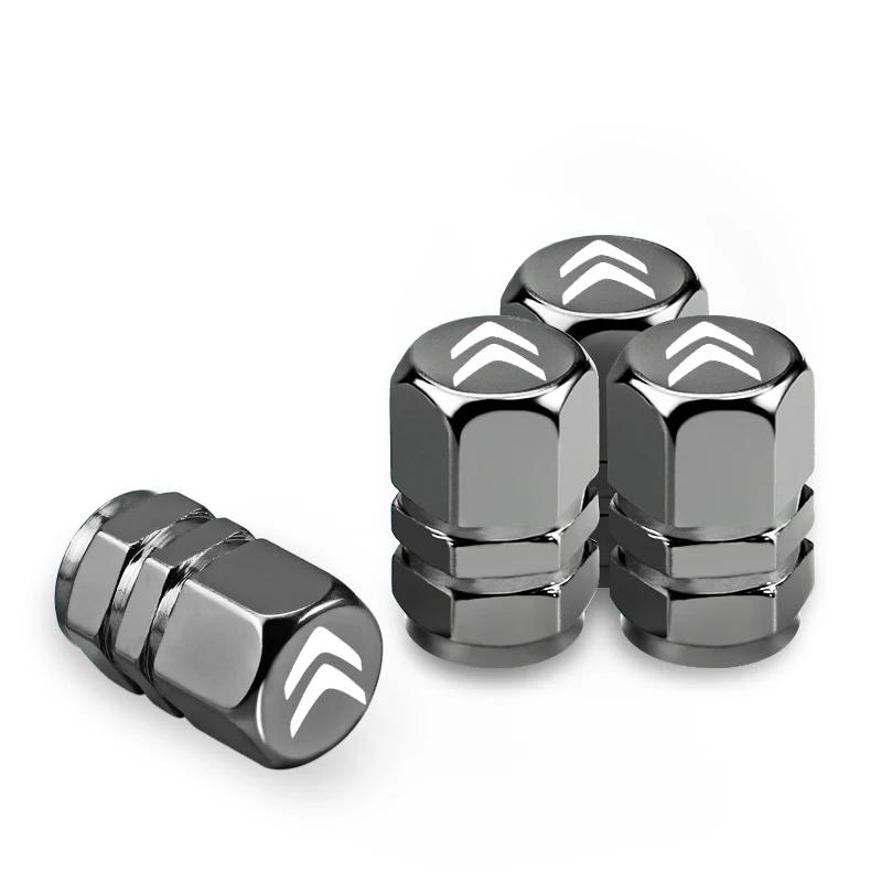 Car 3D Metal Logo Wheel Stem Air Valve Caps Tire Dust Covers For Citroen e-C3 e-C4 X C5X C3 C4 Cactus Picasso C-Crosser C6 C1