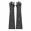 Black White Sheer Tulle Gloves Ultra Thin Bride Gloves Fashionable Fishnet Gloves  For Women