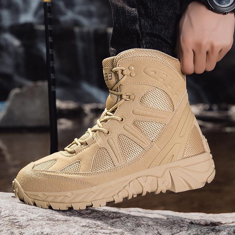 Fashion New Tactical Boots Outdoor Camping Military Style Men's Spring Summer Season Hiking Shoes Comfortable Breathable Sports Gear