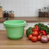Manual Vegetable Drain Basket 360°Rotatable Large Capacity Vegetable Dehydration Basket Double-layer Plastic Fruit Washing Basin