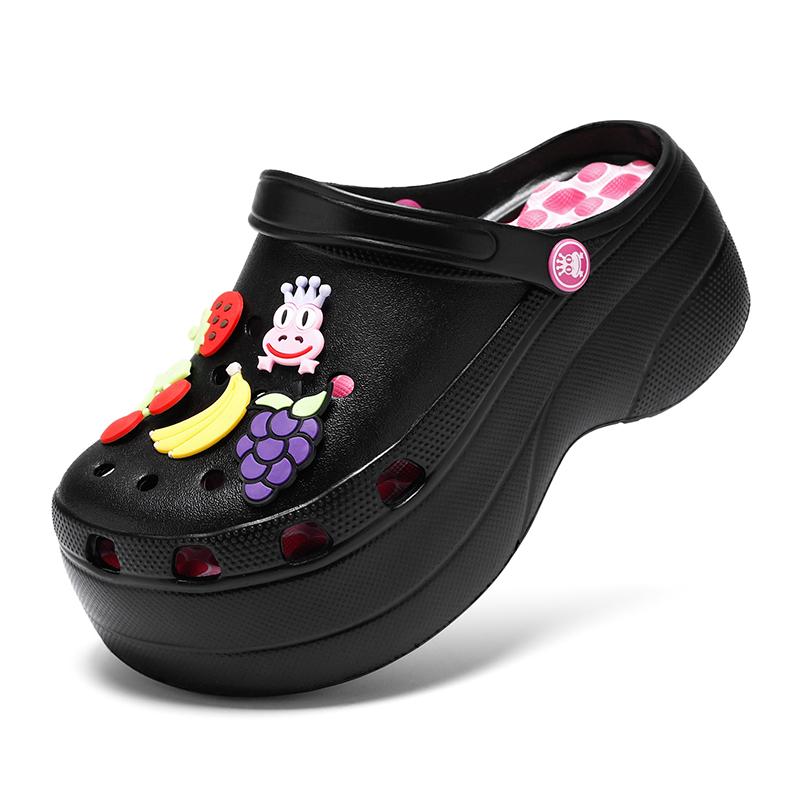 

Жіночі босоніжки великого розміру Жіночі туфлі Збільшити дірки Туфлі Літні пляжні босоніжки 42 чорний