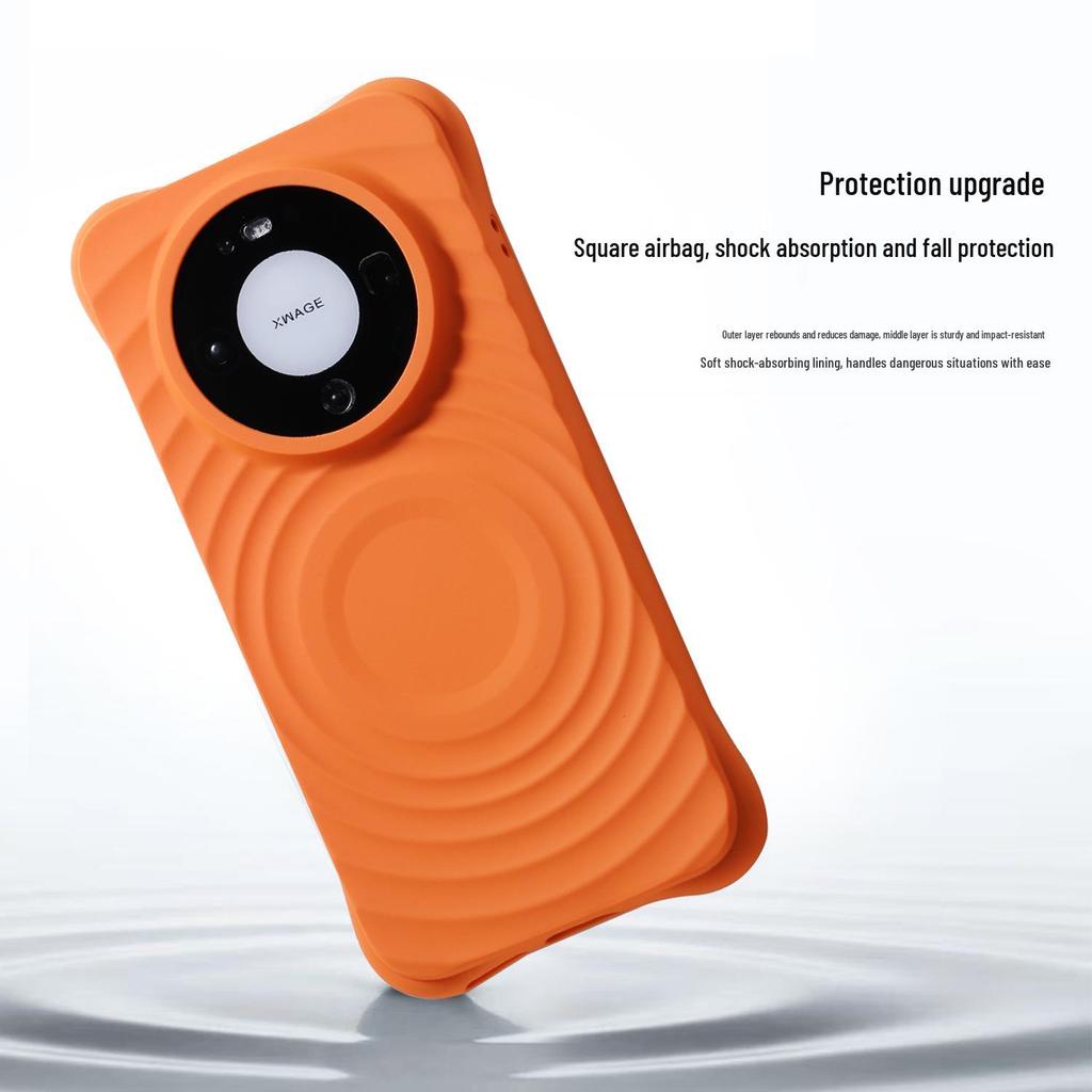 Magnetische Flüssigsilikonhülle für Huawei Mate80 Pro - Wellenmuster, Stoßfest