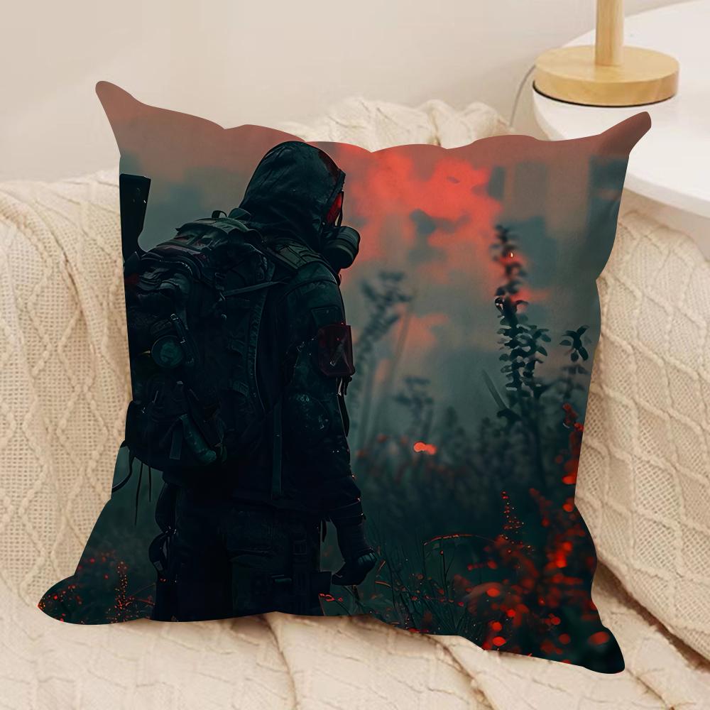 S-Stalker 2 Cool Game Cushion Cover Silky Short Plush Invisible Zipper Dustproof Sofa Pillow Case For Home Decor