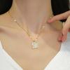 Cold Wind Square Personality Minimalist Wind Furnace Real Gold Necklace Female Collarbone Chain