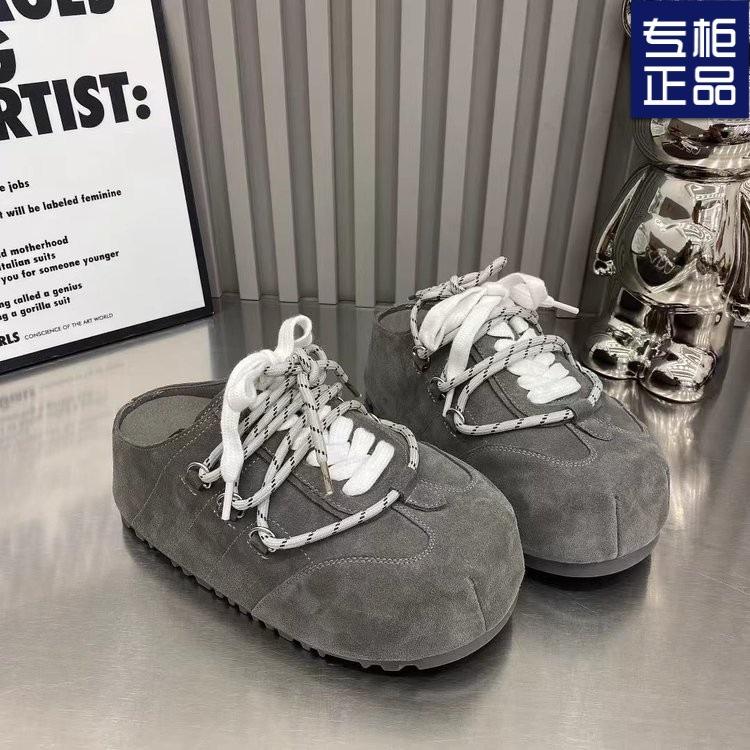 

Тапочки-мешки на толстой подошве, женские, весна 2025, новые, универсальные, модные, высокие, повседневные, туфли Boken 40 серый