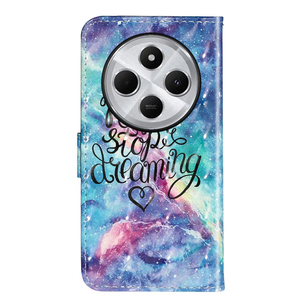 For Xiaomi Poco C75 4G/Redmi 14R 5G/14C 4G Case 3D Pattern Printed Phone Leather Phone Cover