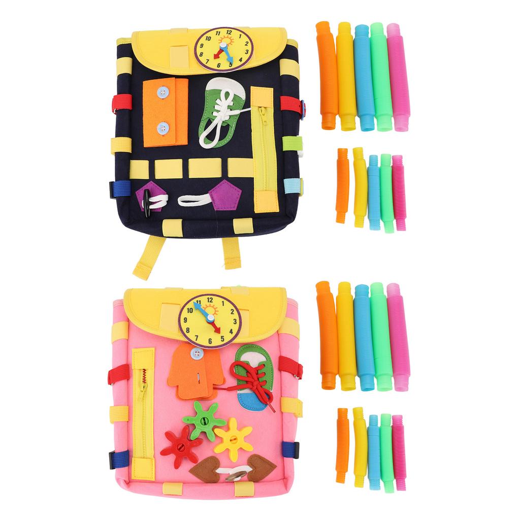 Felt Toddler Backpack with Learning Toys Educational Activity Board for Children Aged 1-3 Digital Nu