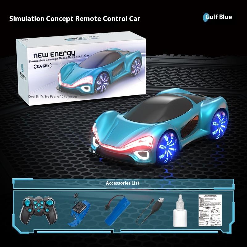 Special Effects Remote Control Car Simulation Concept New Energy Gesture Induction Light Spray Four-Wheel Drive Drift Toy Gift