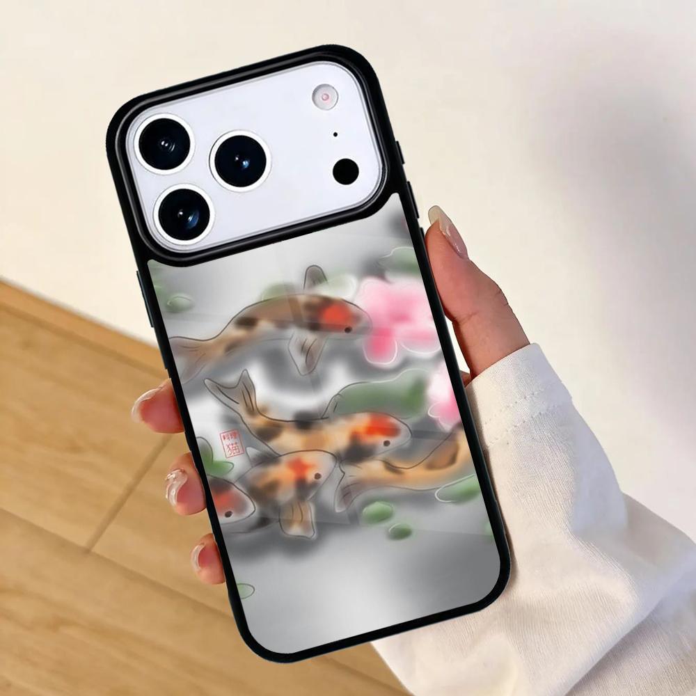 Koi Carp Fish Mobile Phone Case for IPhone 17 AIR 16pro Max 15 14 13 12 11 Bumper Cover
