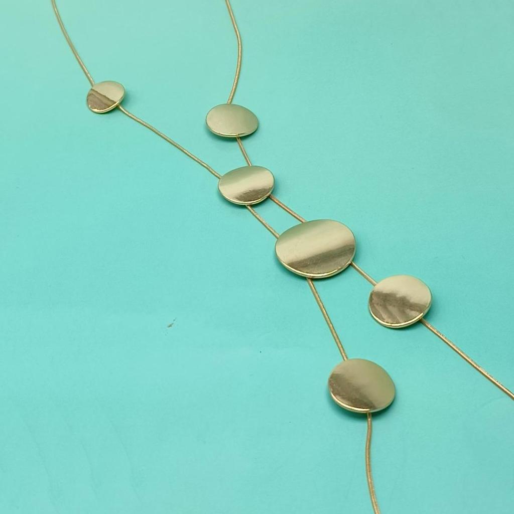 Trendy Round Disc Cutout Geometric Necklace