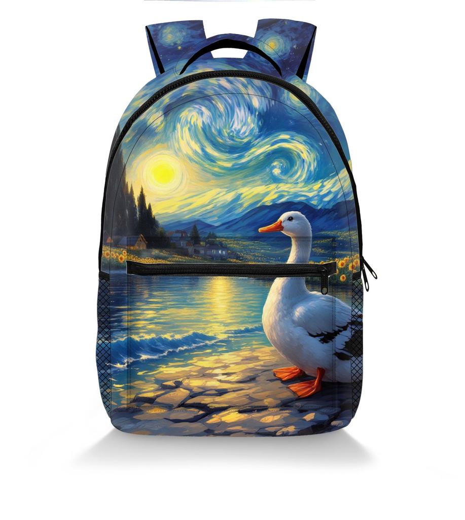 Cartoon Kpop Youthful School Bags Unisex Oil Painting Cat Dog Animal Travel Bags 3D Print Oxford Notebook Shoulder Backpacks