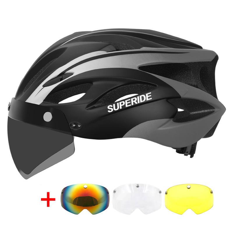 Superide Men Women Cycling Helmet With Goggles & Sun Visor Ultralight Mtb Bicycle Helmet Outdoor Road Bike Mountain Bike Helmet